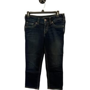 Silver Jeans Co Womens Jeans Blue 28X22 Suki Mid Capri Super Stretch Dark Wash